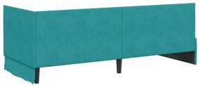 Sarokágy keret fejtámlával Türkiz 80 x 200 cm Bársony