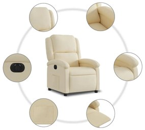 vidaXL krémszínű szövet elektromos dönthető fotel