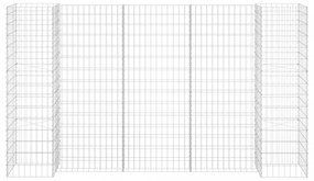 H alakú acéldrót virágtartó gabion 260 x 40 x 150 cm