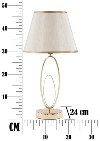 Flush fehér asztali lámpa aranyszínű lámpatesttel - Mauro Ferretti