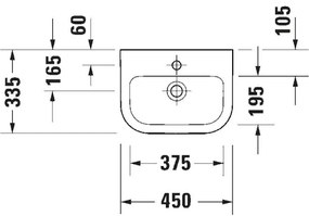 Duravit 7484500002 - Fali mosdó D-CODE 45x33,5 cm kerámia/fényes fehér