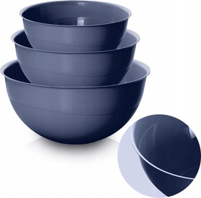 Műanyag Konyhai Tál Kerek Tál Szett 3 Db-os Tál Sötétszürke