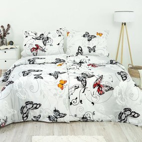 Stanex Pamut ágynemő Pillangó fehér, 140 x 200 cm, 70 x 90 cm