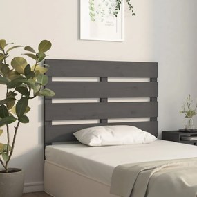 szürke tömör fenyőfa fejtámla 100 x 3 x 80 cm