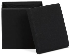 Fekete Szövet Tárolós Puff. TAB-461 BK2