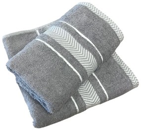 Frottír törölköző deluxe Monaco szürke 30x50cm TiaHome