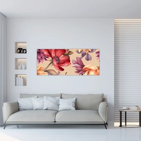 Kép - Vintage virágok (120x50 cm)