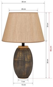 Szürke-bézs asztali lámpa textil búrával (magasság 46 cm) – Opviq lights
