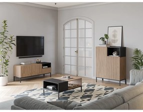 Fekete-natúr színű dohányzóasztal 56x90 cm Cailin – Marckeric