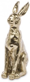 Casablanca design magasfényű aranyszínű ülő nyuszi műanyag húsvéti dekorfigura 20x6x9cm