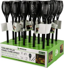 Napelemes lámpa FLARION lánghatással 48,5 cm