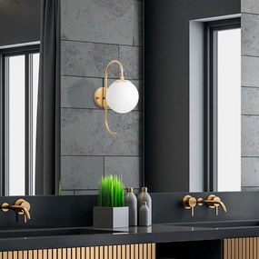Jewel 10565 arany fém és üveg falilámpa