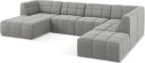 Szürke buklé sarokkanapé (U alakú) Aloha – Makamii