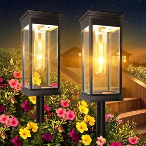 2 Db Napelemes Kerti Lámpa Vízálló Kültéri Napelemes Lámpa