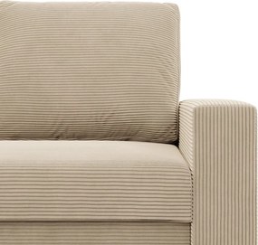 Zeus kanapéágy, kordbársony, hab töltet, egyenes kartámasz, bézs