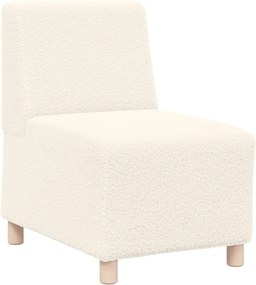 vidaXL moduláris kanapéegység karfa nélkül, krémszínű, göndör, gyapjúszerű szövetből, 55 cm