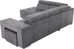 Ülőgarnitúra, szürke, balos, MALAGA