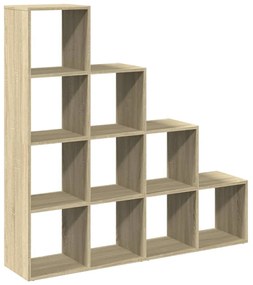 4 szintes sonoma tölgy elválasztó könyvespolc 131,5x29x131,5 cm