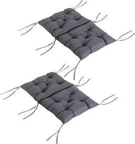 Outsunny 2 darabos Ülőpárna Készlet, 98cm x 50cm x 8cm Székpárnák Hevederekkel, Mosógépben Mosható/Ergonómikus Ülőpárnák Otthonra, Kertbe, Kanapéra, S