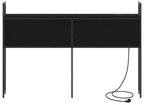 Tárolós Fejtámla Töltő Állomással Musta tammi 120 cm Faanyag