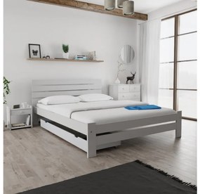 PARIS magasított ágy 120 x 200 cm, fehér Ágyrács: Lamellás ágyrács, Matrac: Matrac nélkül