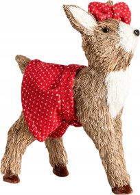 Cervo karácsonyi dekoráció szarvas masnival a ruhában 21x31cm Homla