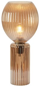 Borostyán színű asztali lámpa üveg búrával (magasság 40 cm) Toulipa – Markslöjd