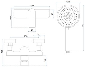 Rea, Zuhanycsap REA Dart Black, REA-B3302