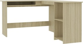 vidaXL sonoma színű szerelt fa L-alakú sarok-íróasztal 120x140x75 cm