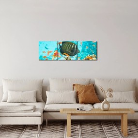 A víz alatti világ képe (órával) (90x30 cm)