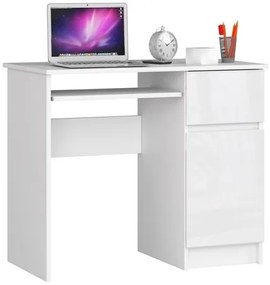 Számítógép asztal PIKSEL jobb - fehér/fényes fehér