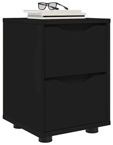 vidaXL Éjjeliszekrények fiókkal 2 pcs Fekete 30,5 x 30 x 43 cm Faanyag