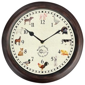 Óra háziállat hangokkal, 30 cm átmérőjű