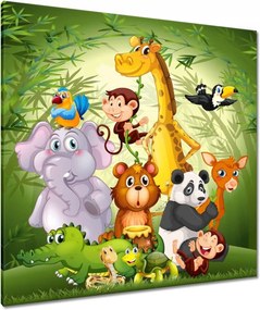 Vászonkép 90x90 Vidám állatok a dzsungelben