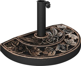 Outsunny Rozsdamentes Acél Napsütötte Napernyő Állvány Fogantyúkkal, Félköríves Napernyő Tartó, Napernyő Súly Napernyőknek Ø3.8-Ø4.8 cm, Erkélyre, Ter