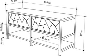 Inola Shoe Bench - Sapphire, Oak