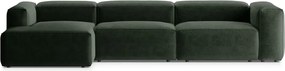Zöld sarokkanapé (bal oldali-heverő résszel) Bergamo – Cosmopolitan Design
