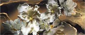 Kép - Orchidea virágok márvány háttérrel (120x50 cm)