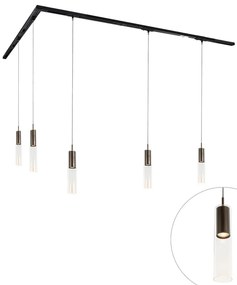 Modern sínrendszer 5 medálos lámpával, sötét bronz, 1 fázisú - Iconic Lloyd