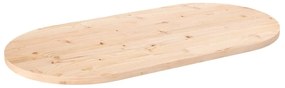 tömör fenyőfa ovális asztallap 100x50x2,5 cm