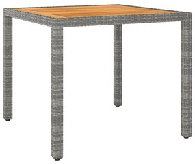 vidaXL szürke polyrattan kerti asztal 90 x 90 x 75 cm