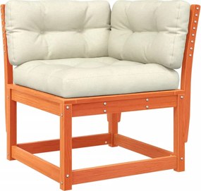 vidaXL viaszbarna tömör fenyőfa kerti sarokkanapé párnával 73x73x78 cm