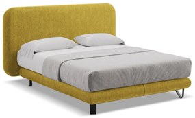 Mustársárga boxspring ágy 160x200 cm Ilima – Makamii