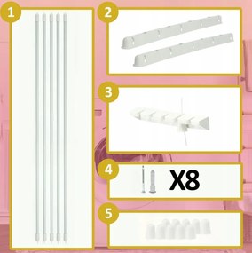 Erga Erga, mennyezeti akasztó ruhaszárításhoz 5x190 cm, fehér, ERG-SEP-10SUSSUF5PP19