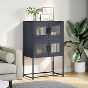 Highboard antracit 68x39x107 cm Acél