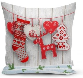 Snowflakes 4 db karácsonyi párnahuzat és asztali futó szett - Minimalist Cushion Covers