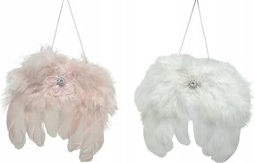 Tolldísz medál fehér rózsaszín lógó