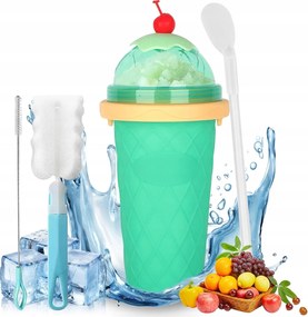 Zöld Sorbet Fagylalt Készítő Bögre Gránit 350ml Kanál+szalma