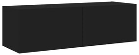 fekete fali TV-szekrény LED-világítással 100 x 35 x 31 cm