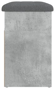 betonszürke szerelt fa cipőtároló pad 62 x 32 x 50 cm